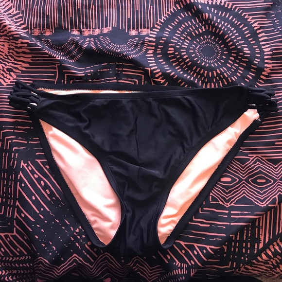 Black with Orange lining bikini bottoms - Picture 1 of 3